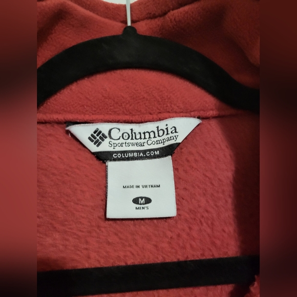 Columbia Men's Medium Red Full Zip Fleece Jacket - Picture 6 of 10